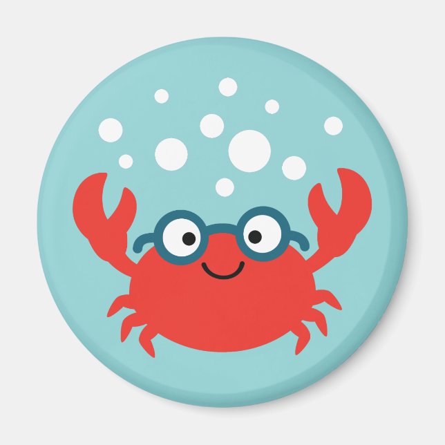 Cute Specky Crab Illustration Magnet (Front)