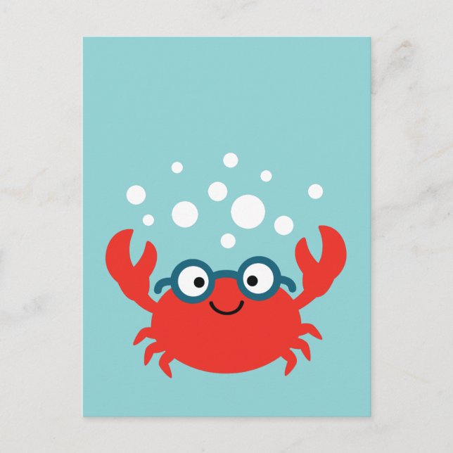 Cute Specky Crab Illustration Postcard (Front)