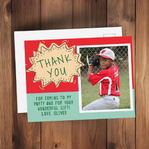 Cute Speech Cloud Birthday Thank you Photo Postcard