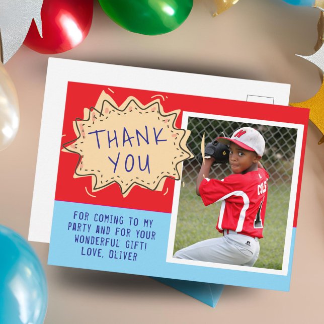 Cute Speech Cloud Birthday Thank you Photo Postcard (Creator Uploaded)