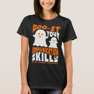 Cute Speech Therapy Halloween SLP Therapist Ghost T-Shirt