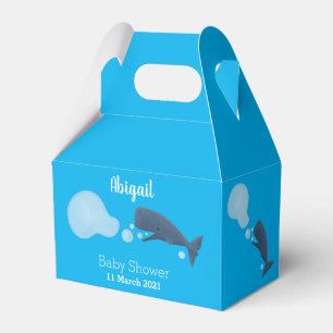 Cute sperm whale blowing bubbles cartoon favour box