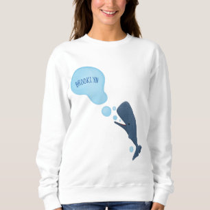 Cute sperm whale blowing bubbles cartoon sweatshirt