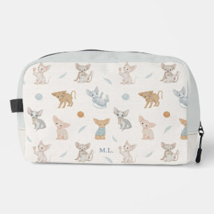 Cute Sphynx Cat Pattern Custom Monogram Travel Dopp Kit