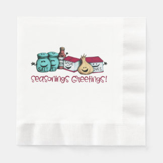 Cute Spices Seasonings Greetings Napkin