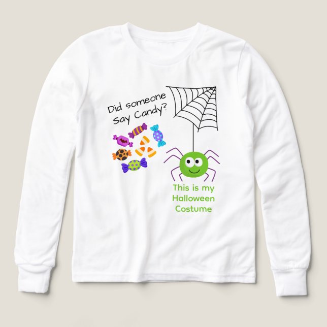 Cute Spider and Candy Kid's  (Design Front)