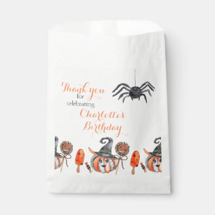 Cute Spider and Pumpkin Watercolor Halloween Party Favour Bags