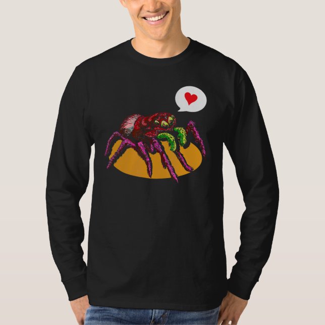 Cute Spider Heart Spiders Web Cobweb Arachnophile T-Shirt (Front)