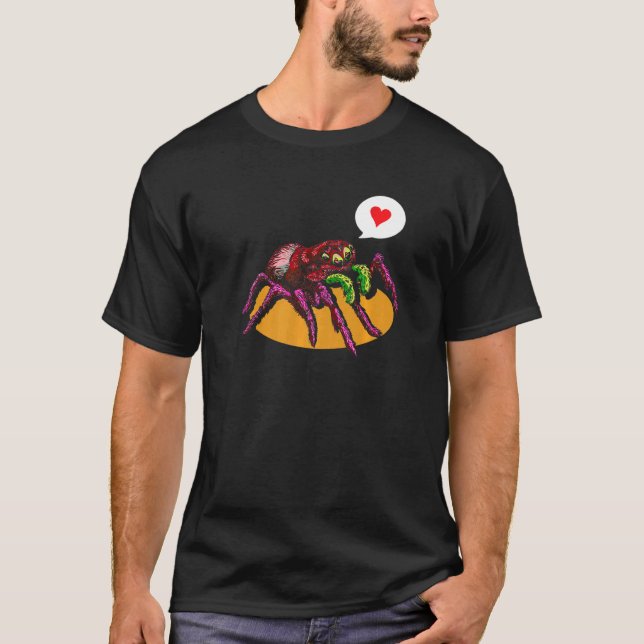 Cute Spider Heart Spiders Web Cobweb Arachnophile T-Shirt (Front)