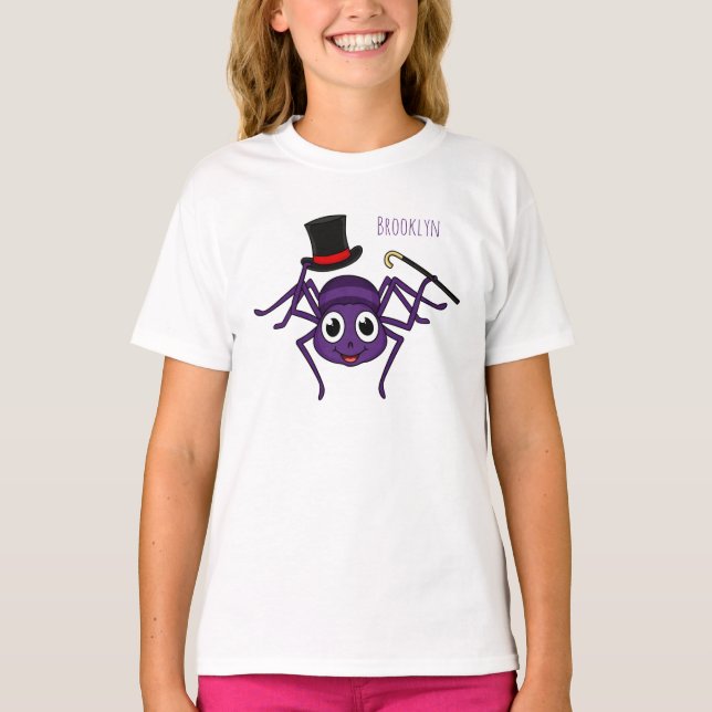 Cute spider in top hat cartoon  (Front)