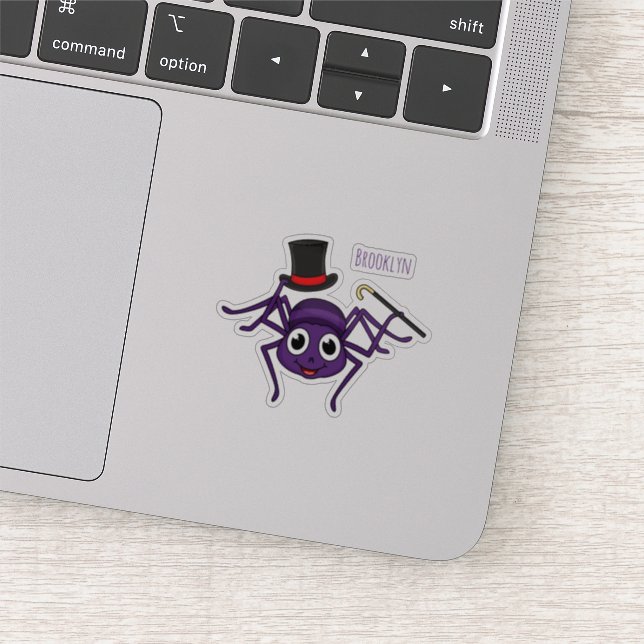 Cute spider in top hat cartoon (Detail)