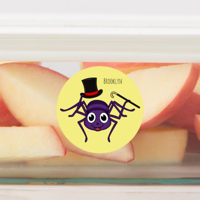 Cute spider in top hat cartoon (Affixed)