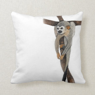 cute spider monkey art cushion