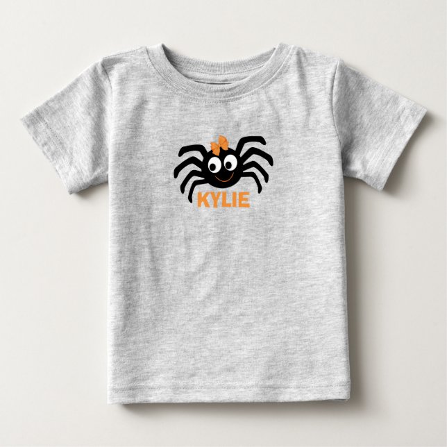Cute Spider web halloween personalized Baby T-Shirt (Front)