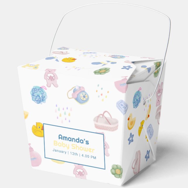 Cute Splish Splash Rubber Duck Bath Baby Shower  Favour Box (Front)