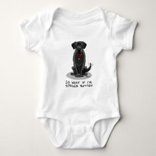 Cute Spoiled Rotten Black Labrador Retriever Dog Baby Bodysuit