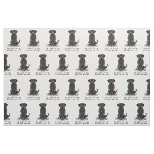 Cute Spoiled Rotten Black Labrador Retriever Dog Fabric