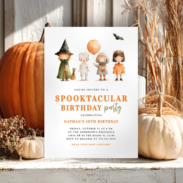 Cute Spooktacular Halloween Birthday Party  Invitation (Creator Uploaded)
