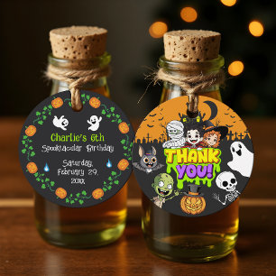 Cute Spooktacular Halloween Monster Fun Thank You Favour Tags
