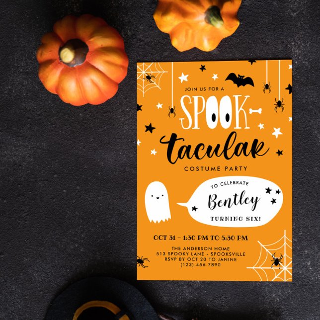 Cute Spooktacular Kids Halloween Birthday Invitation (Creator Uploaded)