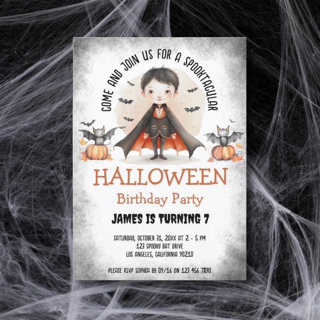 Cute Spooktacular Kids Halloween  Boy Birthday Invitation (Creator Uploaded)