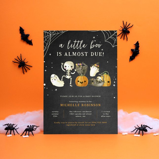 Cute Spooky A Little Boo Halloween Baby Shower Invitation (Creator Uploaded)