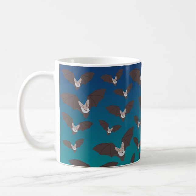 Cute Spooky Bat Pattern  Coffee Mug (Left)