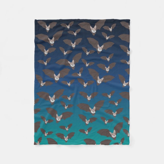 Cute Spooky Bat Pattern  Fleece Blanket (Front)