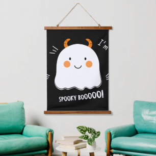 Cute Spooky Boo Demon Ghost Hanging Tapestry