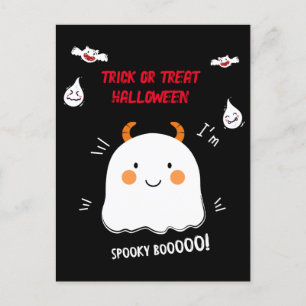 Cute Spooky Boo Demon Ghost Holiday Postcard