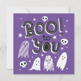 Cute Spooky Boo To You Thank You Card