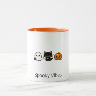 Cute Spooky Cat Halloween Coffee Mug Kawaii Ghos