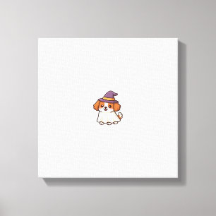 Cute Spooky Dog � Kawaii Halloween Puppy Classic T Canvas Print