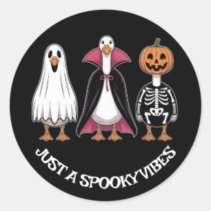 Cute Spooky Geese Halloween Sticker - Just Spooky
