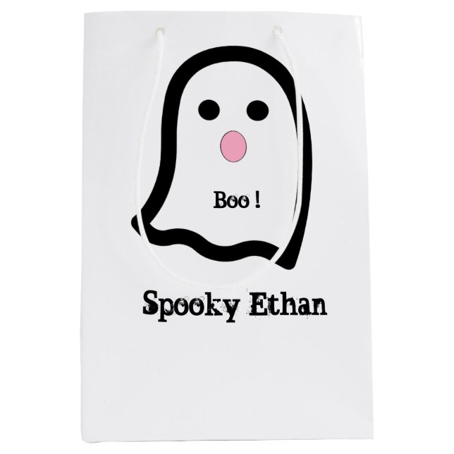 Cute Spooky Ghost Boo Medium Gift Bag (Front)