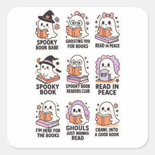 Cute Spooky Ghost Book Stickers