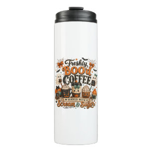 Cute Spooky Ghost Coffee Lover Halloween Thermal Tumbler