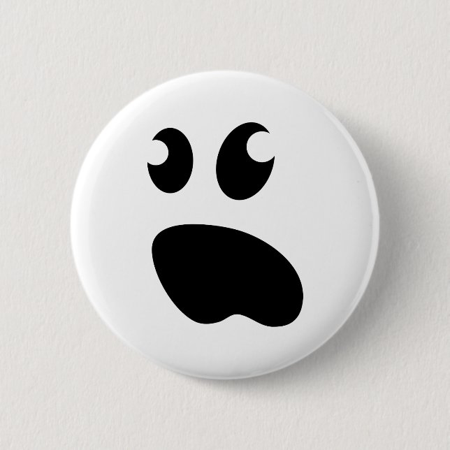 Cute spooky ghost face Halloween party pinback 6 Cm Round Badge (Front)