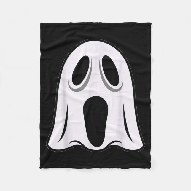 Cute Spooky Ghost Halloween Costume Fleece Blanket (Front)