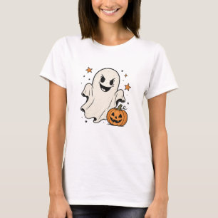 Cute Spooky Ghost Halloween T-Shirt Design