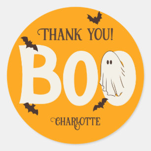 Cute Spooky Ghost Halloween Teen Birthday Classic Round Sticker