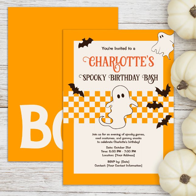 Cute Spooky Ghost Halloween Teen Birthday  Invitation (Creator Uploaded)