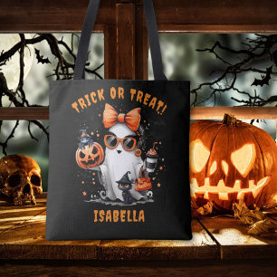 Cute Spooky Ghost Halloween Trick or Treat Tote Bag