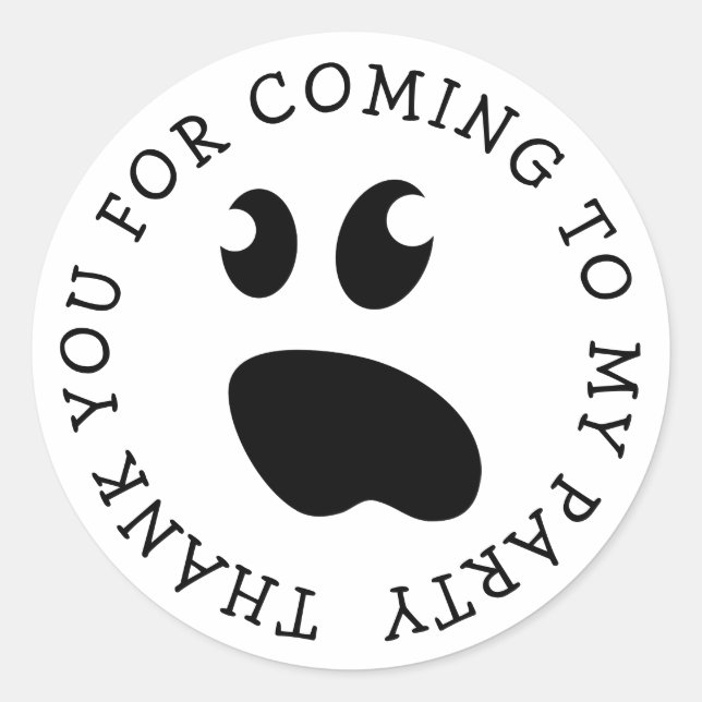 Cute spooky ghost kid's Halloween Birthday party Classic Round Sticker (Front)