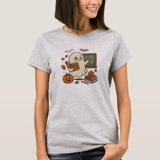 Cute Spooky Ghost Teacher Halloween T-Shirt
