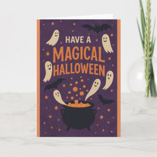 Cute Spooky Ghosts Halloween Folded Greeting Card