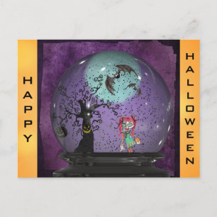 Cute Spooky Gothic Halloween Postcard