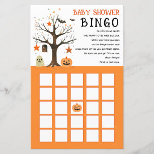 Cute& Spooky Halloween Baby Shower Bingo Game