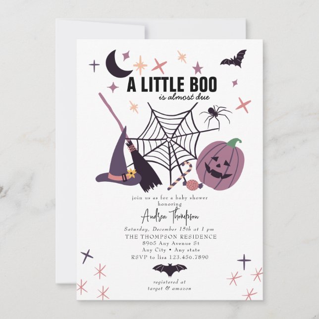 Cute Spooky | Halloween Baby Shower  Invitation (Front)