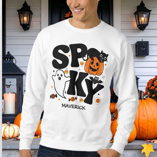 Cute Spooky Halloween Black and Orange Sweatshirt (Creator Uploaded)